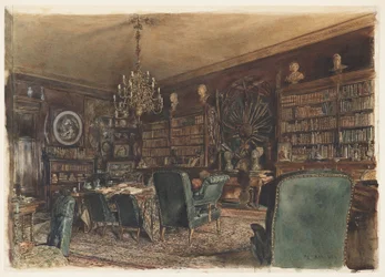 La biblioteca en el apartamento del conde Lanckoronski en Viena, Riemergasse 8